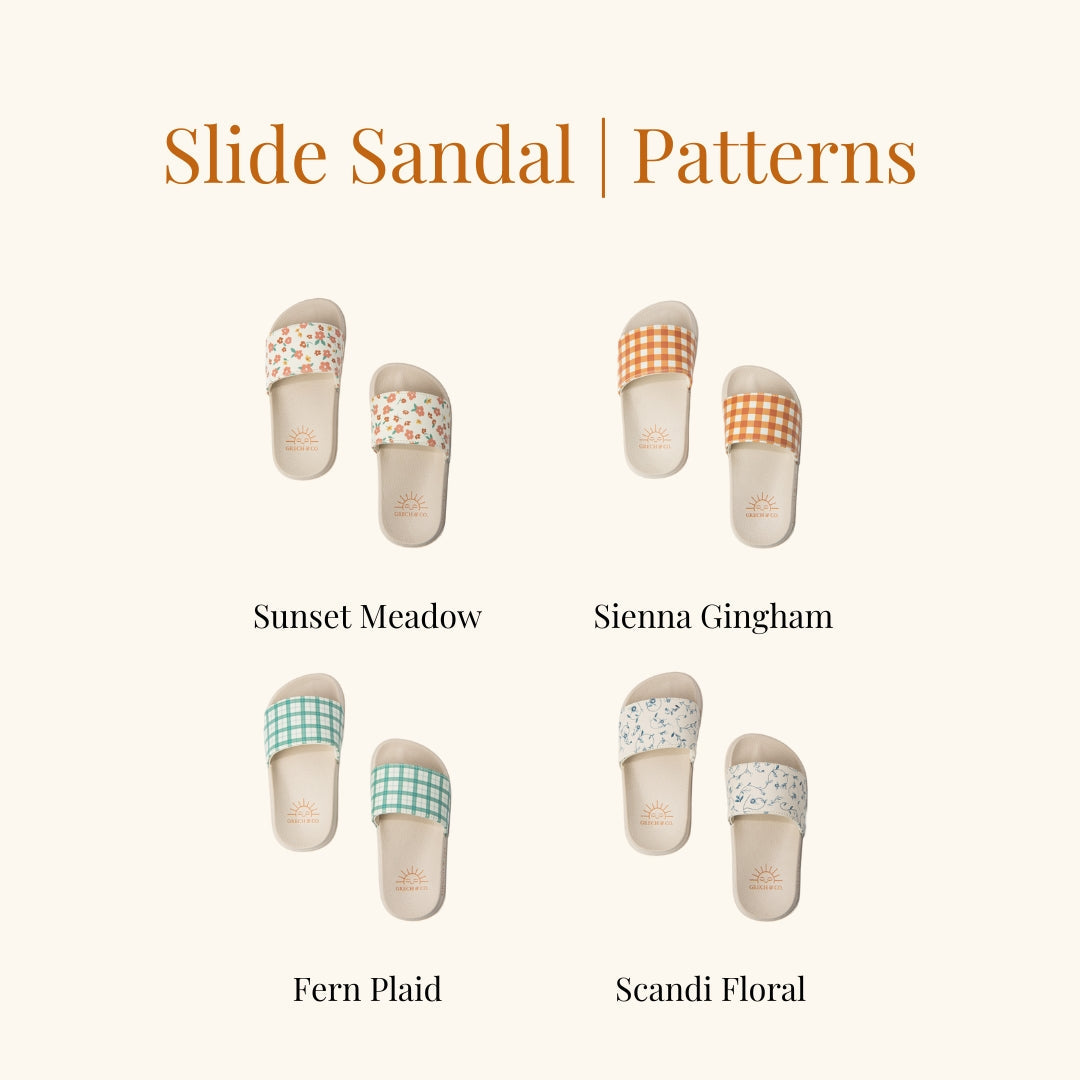 Slide Sandal Fern Plaid Kids Summer Sandals