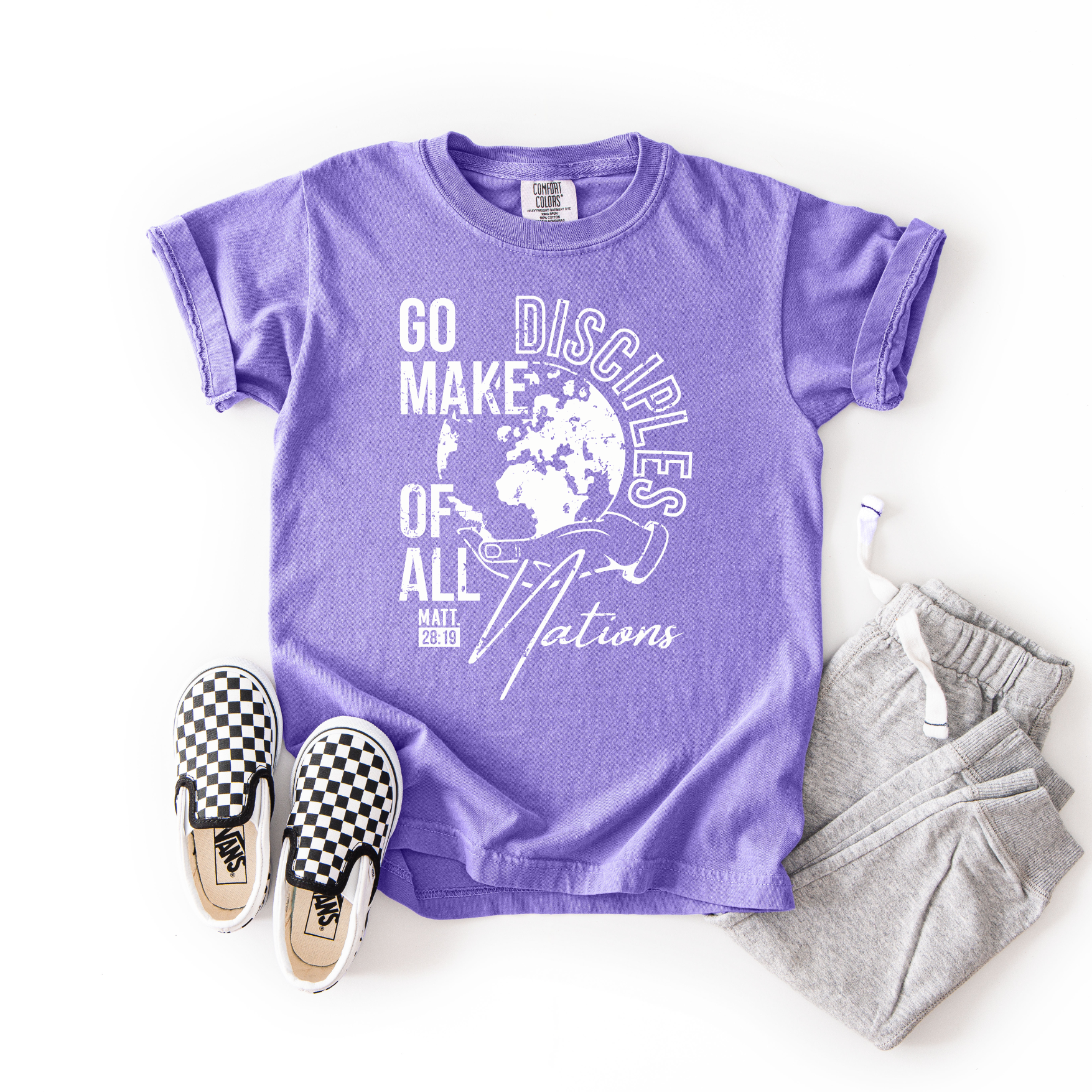 Go Make Disciples of All Nations – Youth Christian T-Shirt (Matthew 28:19)