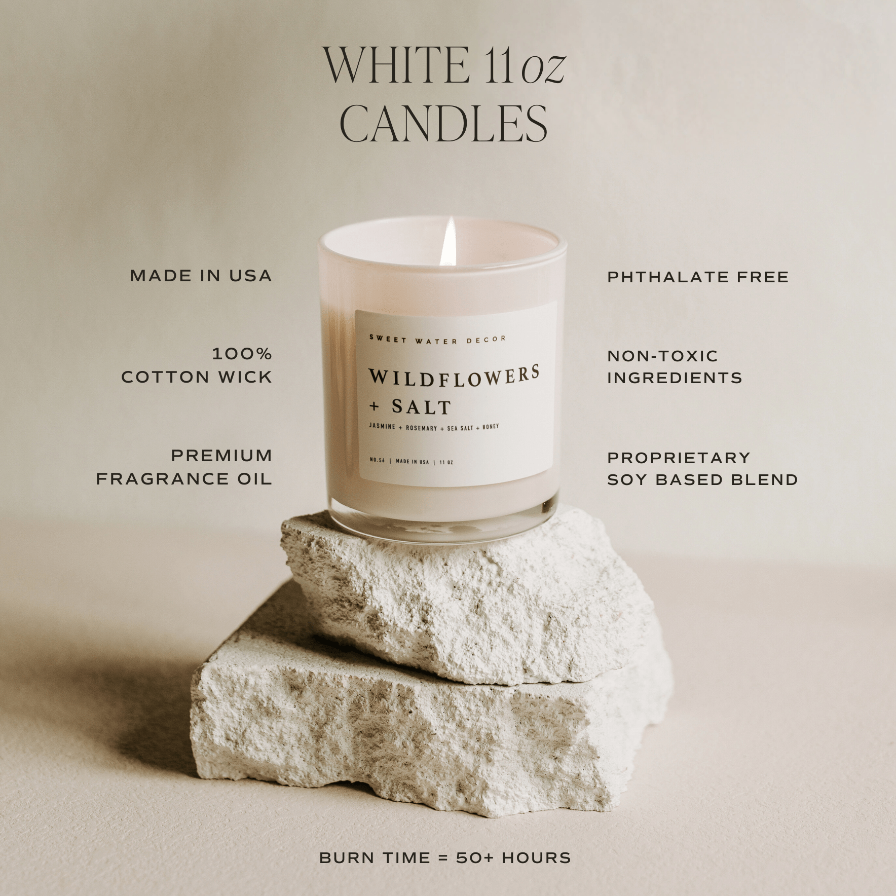 Stress Relief Soy Candle - White Jar - 11 oz