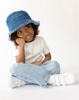 WWJD Denim Bucket Hat for Babies & Kids