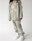 WWJD Varsity Kids’ Crewneck Sweatshirt – Forest Fog