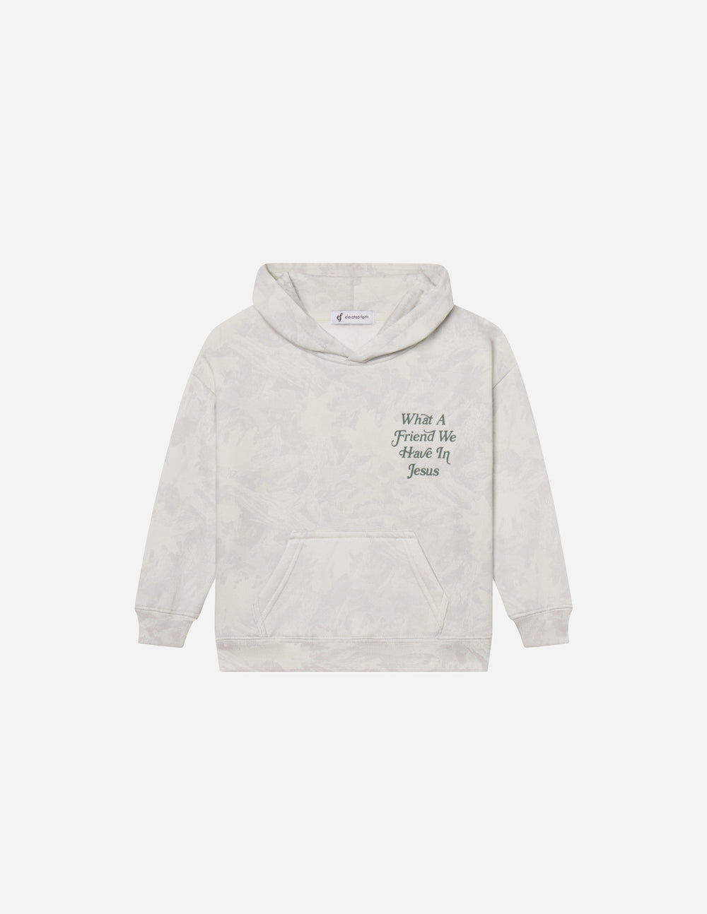 What a Friend in Jesus White Camo Kids Hoodie