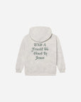 What a Friend in Jesus White Camo Kids Hoodie