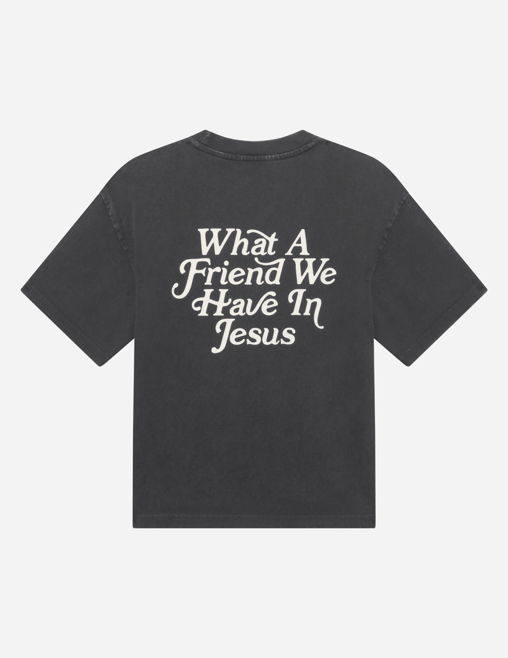 What a Friend in Jesus Heavyweight Tee – Black