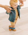 Corduroy Cowgirl Knotted Bow Baby Shoe