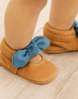 Corduroy Cowgirl Knotted Bow Baby Shoe