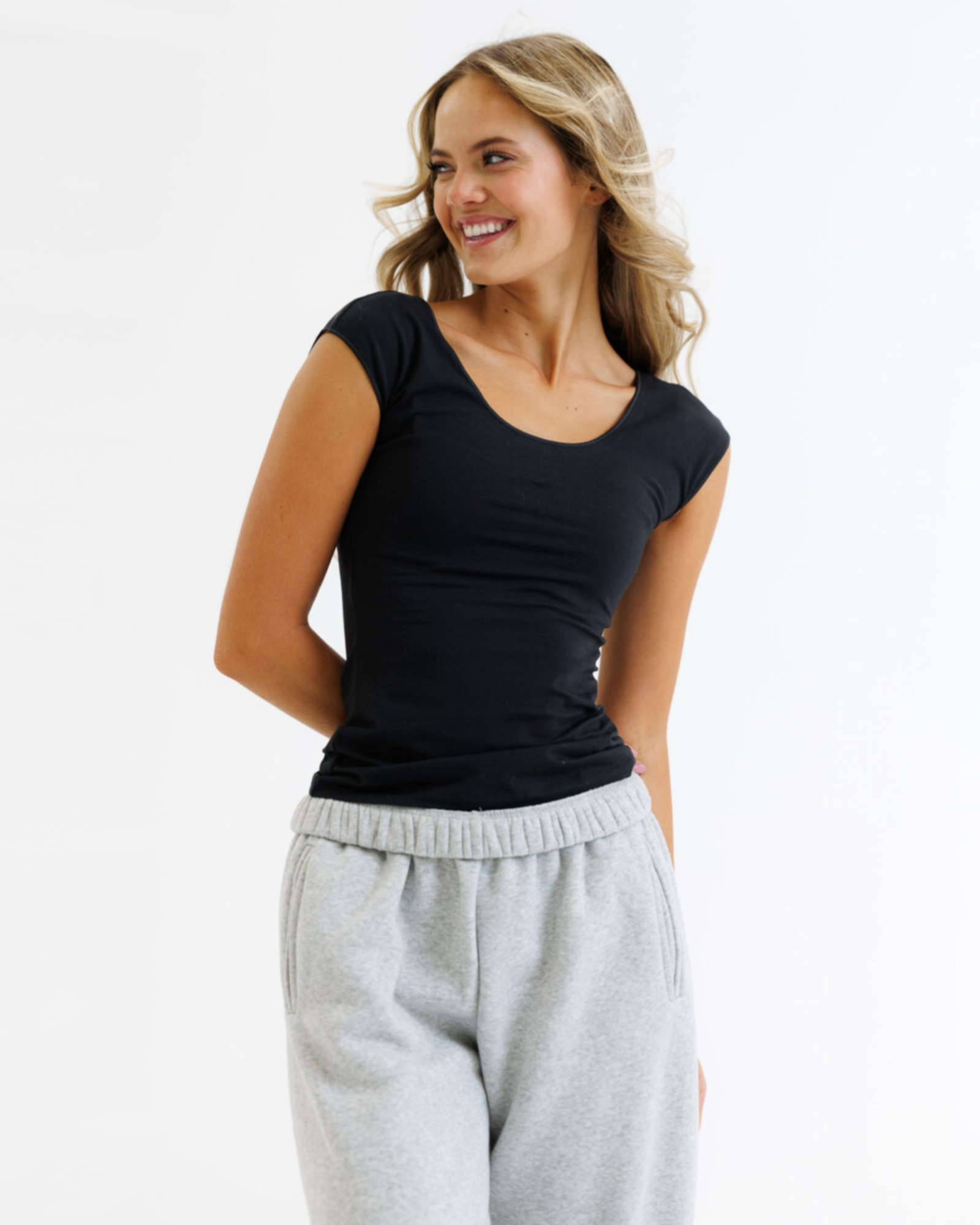 Wonder Tee Scoop Neck Fitted Cotton Tee