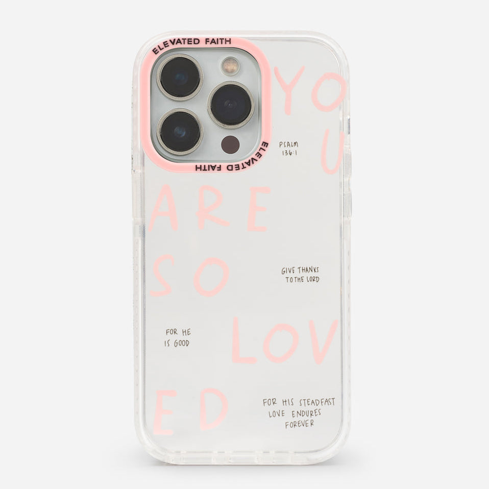 Phone case with motivational text on a white background