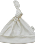Cream Ribbed Bamboo Newborn Knot Hat
