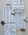 Seaside Stripe Zip-Up Organic Cotton Beach Poncho