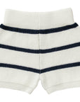 Navy Stripe Knit Shorts