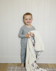 Construction Trucks Ribbed Bamboo Fleece Quilt