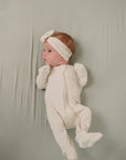 Cream Ribbed Bamboo Zipper