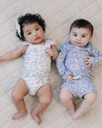 Blue Beach Long Sleeve Baby Swim Set | UPF 50 Two Piece Rash Guard Set
