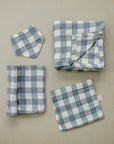 Dusty Blue Gingham Classic Muslin Bib