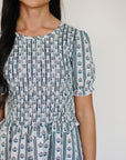 Adult Block Print Floral Dress