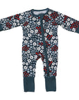 Americana Floral Ribbed Bamboo Zipper