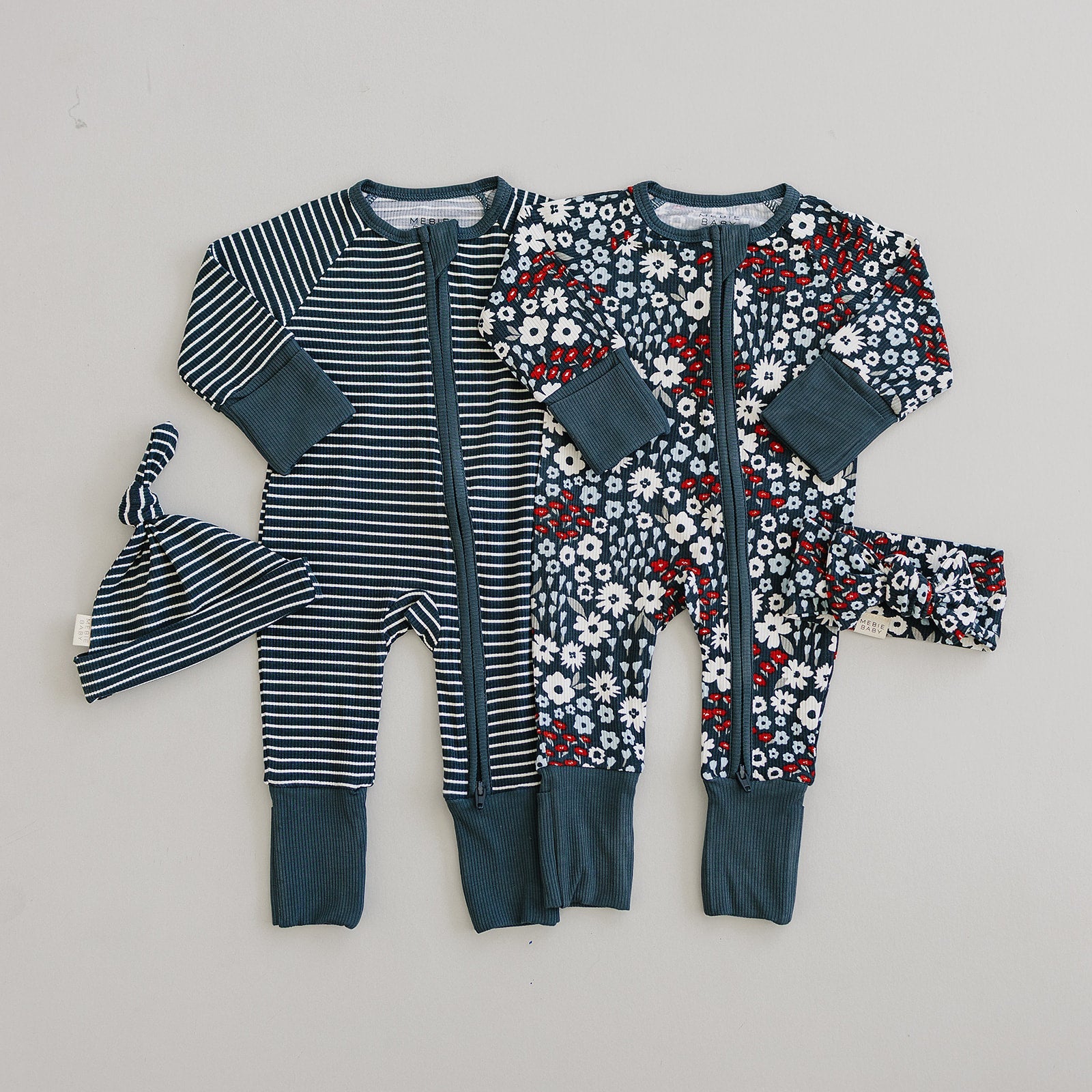 Americana Floral Ribbed Bamboo Zipper