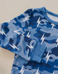Bamboo Two Piece Set | Blue Camo Bolts