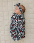 Americana Floral Ribbed Bamboo Stretch Swaddle
