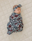 Americana Floral Ribbed Bamboo Stretch Swaddle