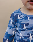 Bamboo Two Piece Set | Blue Camo Bolts