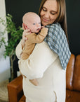 Navy Plaid Muslin Burp Cloth