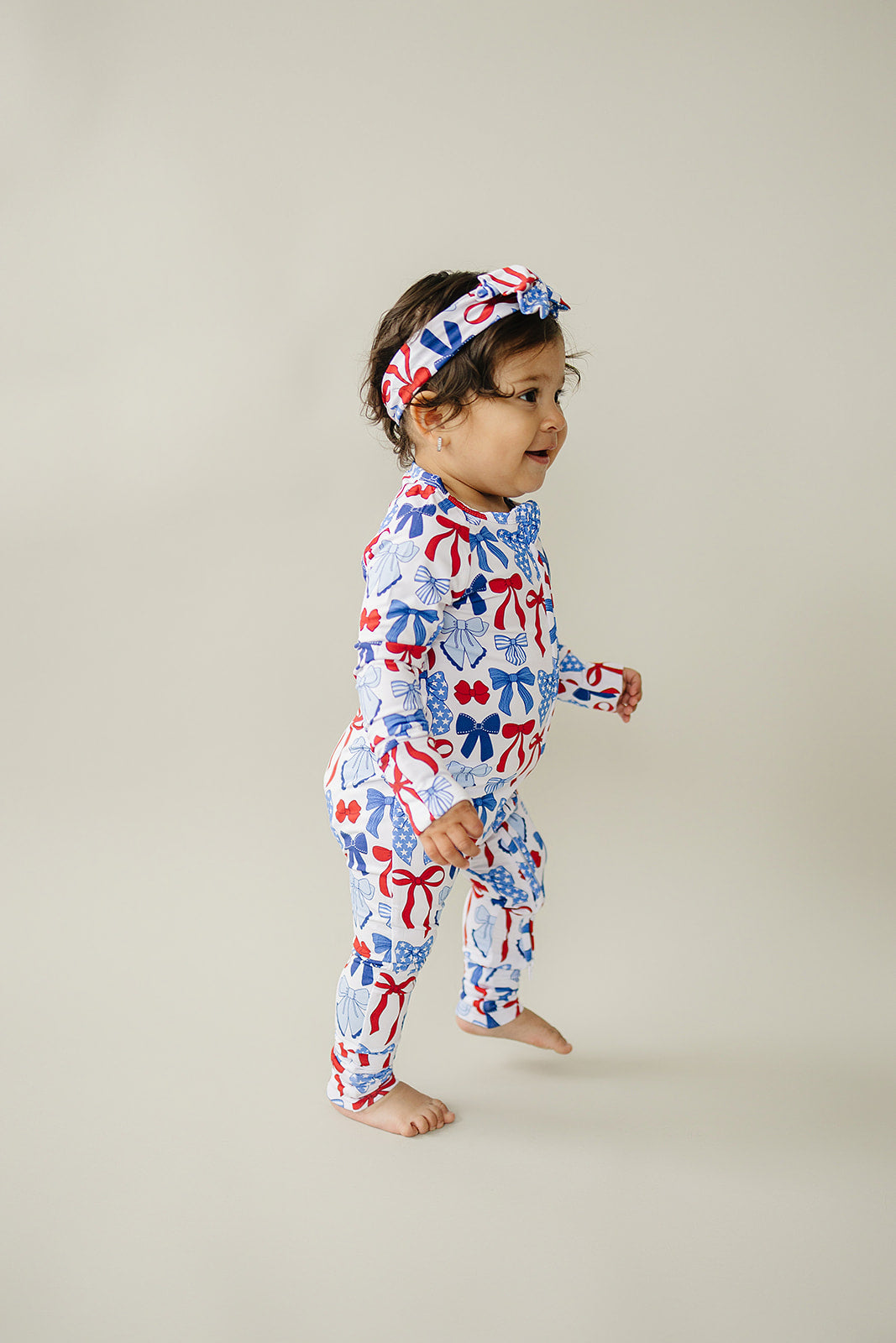 Bamboo Zip Romper  | Red-White &amp; Bows