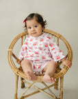 Checkered Cherry Kids Shorts Set Cotton Two Piece Outfit