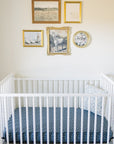 Navy Berry Muslin Crib Sheet