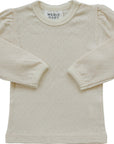 Cream Pointelle Long Sleeve Tee