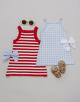 Red Stripe Knit Cover-Up Dress