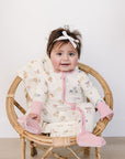 Pink Bunny Ribbed Bamboo Zipper