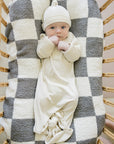 Cream Ribbed Bamboo Newborn Knot Hat
