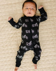 Bamboo Zip Romper | Born to Ride Black