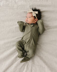 Olive Bamboo Footed Zipper