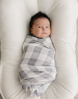 Coastal Plaid Muslin Swaddle Blanket