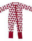 Hearts Ribbed Bamboo Zipper