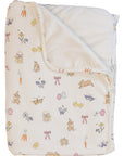 Pink Bunny Ribbed Bamboo Fleece Quilt