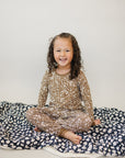 Brown Floral Ribbed Bamboo Cozy Set