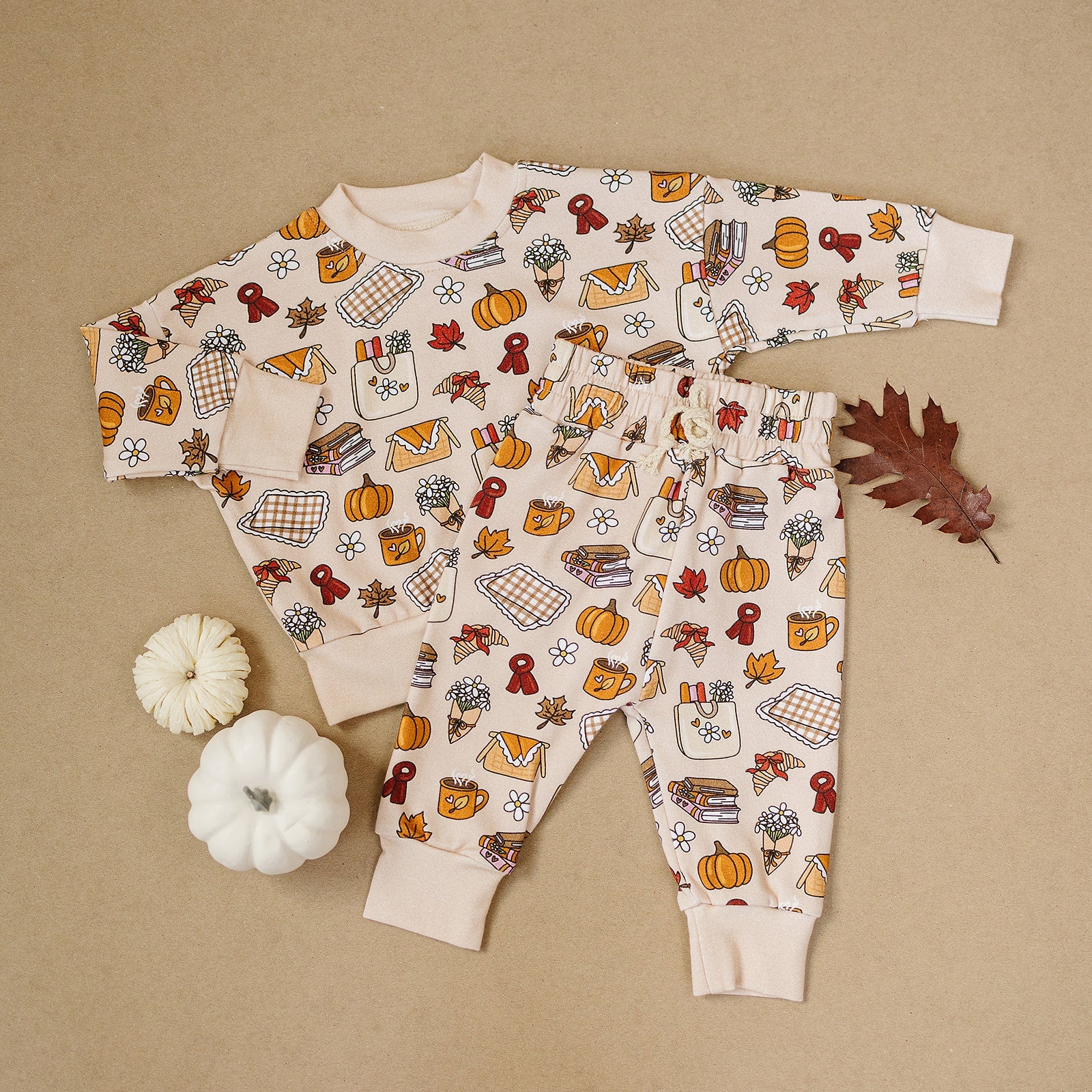 Fall Picnic Kids Jogger Set Cotton Lounge Outfit