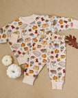 Fall Picnic Kids Jogger Set Cotton Lounge Outfit