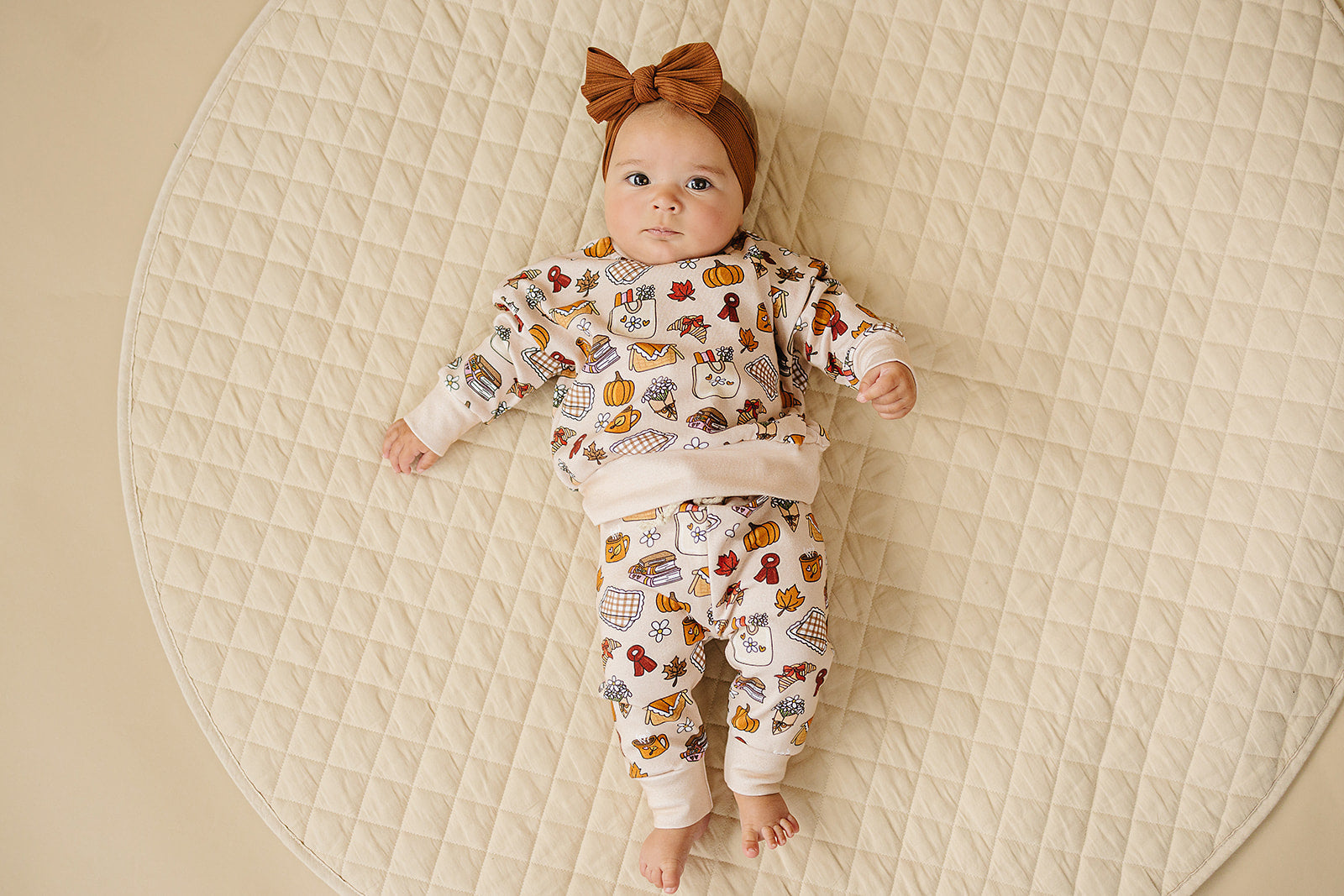 Fall Picnic Kids Jogger Set Cotton Lounge Outfit