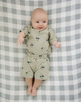 Palm Tree Button Short Set