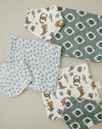 Blue Blossom Muslin Burp Cloth