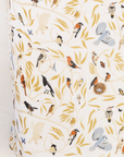 Pillowcase with bird and nature pattern on a white background