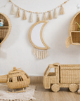 Rattan Toy Helicopter – Handcrafted Boho Pretend Play Toy for Kids | Montessori Airplane Nursery Decor