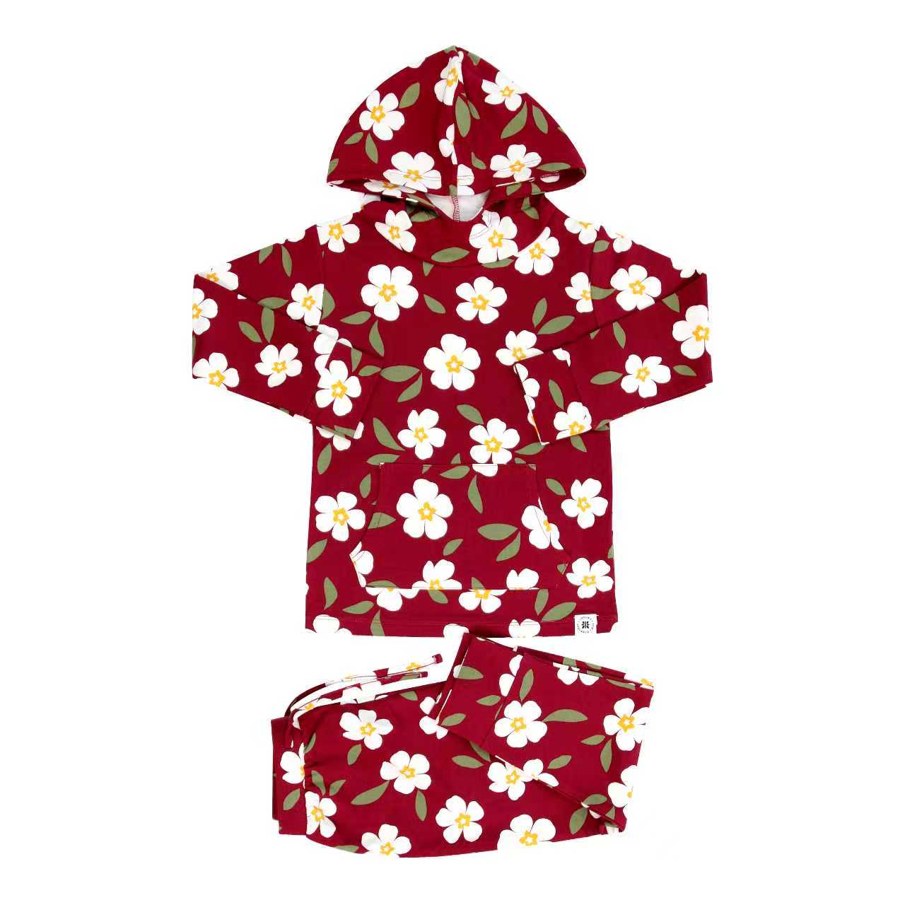 Hooded Jogger Set for Kids in Darling Dear | Soft Luxaboo French Terry Matching Set