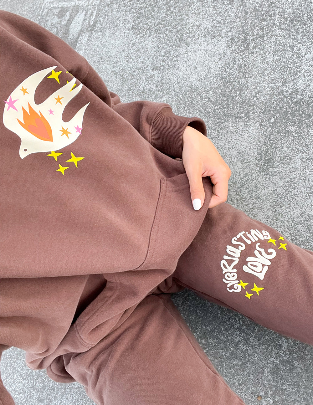 Everlasting Love Unisex Sweatpants | Relaxed Christian Joggers | Brown