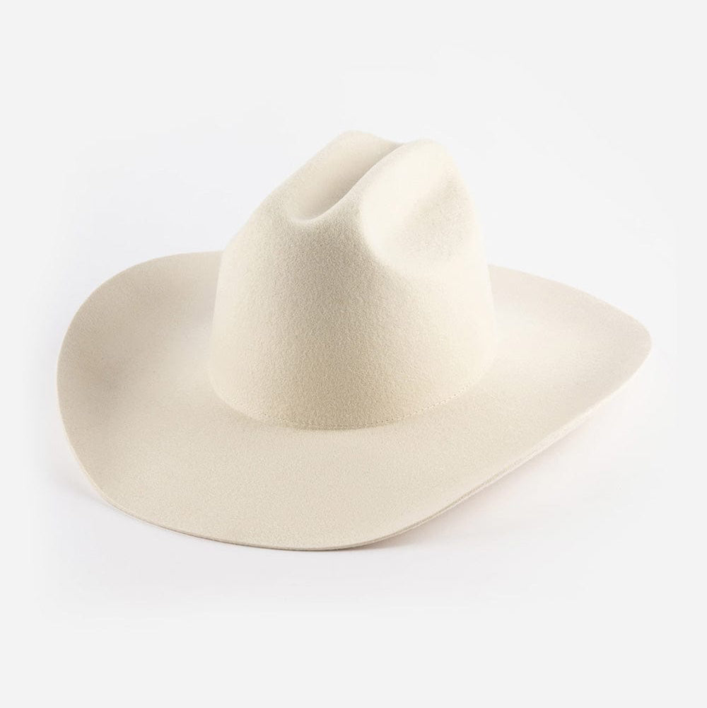 Beige cowboy hat on a white background